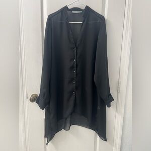 Silvia Tcherassi Black Sheer Tunic Dress